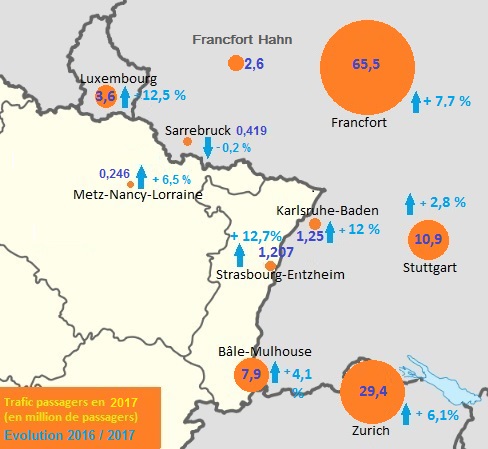 carte aéroports régionaux 2017